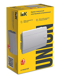Бокс пластиковый ЩРВ-П-12 IP41 встраив. UNION Compact бел. дв. 195х290х103 UIC-KP13-V-12-41-K01 /уп.8шт/ IEK