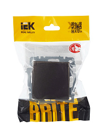 BRITE Розетка 1-местная с заземлением с защитными шторками и крышкой 16А IP20 РСбш10-3-БрТБ темная бронза IEK