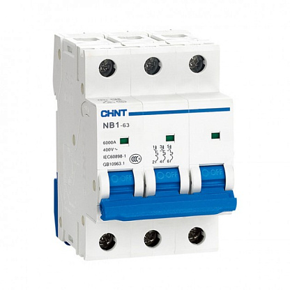 Изображение товара Выключатель автоматический 16А 3П 6кА CHINT NB1-63