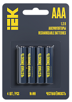 Аккумулятор GREEN Ni-MH ААА 1100мАч (4шт/блистер) ААK-NIMH-03-1100-L04 IEK