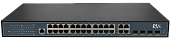 Коммутатор управляемый PoE 24 порта 10/100/1000 Мб/с, 4хSFP, 370 Вт RVi-1NSM24G-4C