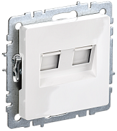 Розетка двойная RJ11+RJ45 кат.5E РК/Т12-БрБ белый BRITE BR-KT20-O-1-K01 IEK