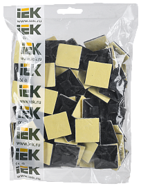 Площадка самоклеящаяся 30х30 черная под хомуты (100шт) IEK