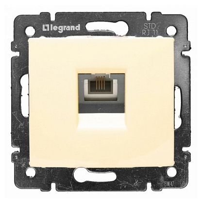Изображение товара Телефонная розетка RJ11 4 контакта бежевый Legrand серия Valena