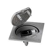 Simon Влагостойкая основа с розеткой 2P+E+коннект. RJ45, в комплекте, IP 66, сталь KSE15U-23-72