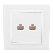 Розетка RJ45+RJ11 компьютерная+телефонная Минск скрытой установки в сборе белый ERK00-135-10 EKF