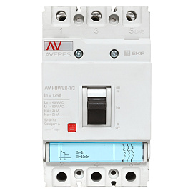 Выключатель автоматический 125А 3П трехполюсный AV POWER-1/3 35kA TR AVERES mccb-13-125-TR EKF
