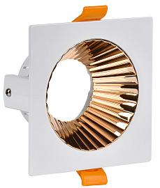 Светильник 4109 встраиваемый поворотный LIGHTING под лампу GU10 белый/золото пластик LT-UVB0-4109-GU10-1-K22 IEK