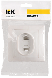 Розетка 2местн. комп. и телеф. РK/T12-КБ белый КВАРТА EIK10-K01-DM IEK