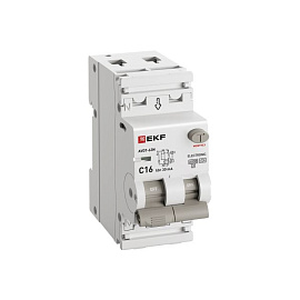 Выключатель автоматический дифференциального тока АВДТ-63N 1P+N 16А 30мА характеристика C тип A электронный 6кА PROXIMA  D63N26EA16C30 EKF