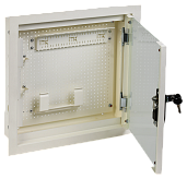 Шкаф мультимедиа 400х400мм стекл. белый RAL9016 LINEA R LR16-4H41-G ITK