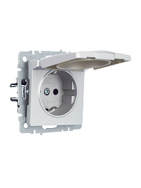 Розетка с з/к/ш с кр. 16А IP20 РСбш10-3-БрА алюминий BRITE BR-R16-16-K47 IEK