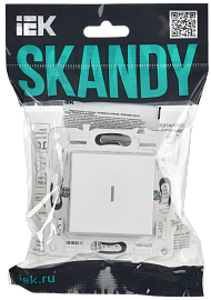 Выключатель 1-клавишный с индикацией 10А SK-V07W арктический белый SKANDY SK-V10-1-10-K01 IEK