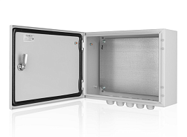 Щит  400х300х150 (ШхВхГ) IP66 ЩМП 431 ОЩН с монтажной панелью  RAL7035 6-008 Элма