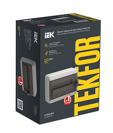 Бокс пластиковый КМПн-12 IP65 навесной TEKFOR черн. прозр. дверь 230х300х137 TF5-KP72-N-12-65-K03-K02 /уп/4шт/ IEK