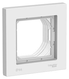 Рамка для розеток и выключателей 1 пост Atlasdesign Aqua IP44 горизонтальная белый ATN440101 Systeme Electric