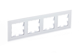 Рамка для розеток и выключателей 4 поста Atlasdesign Nature матовое стекло/белый ATN330104 Systeme Electric