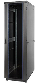 Шкаф напольный 19", 42U Racknet 600х800, передняя дверь стеклянная, задняя металическая 60F-42-68-31BL EuroLan