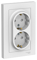 Розетка двойная Atlasdesign скрытой установки с заземлением со шторками 16А в сборе белый ATN000126 Systeme Electric