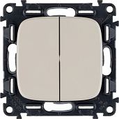 Выключатель двухклавишный Valena ALLURE скрытой установки 10А 250В с лицевой панелью безвинтовые зажимы слоновая кость 752805 Legrand