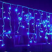 Гирлянда Бахрома 12х0,6м 195Led синий свет эффект мерцания прозрачный провод 3м соединение до 3шт IP44 ULD-B12006 UL-00010882 Uniel