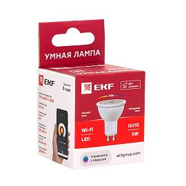 Лампа умная GU10 Connect 5W WIFI RGBW slwf-gu10-rgbw EKF