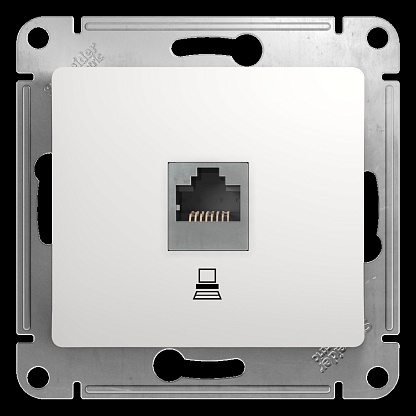 Изображение товара Розетка RJ45 компьютерная GLOSSA системы Systeme Electric белая IP20