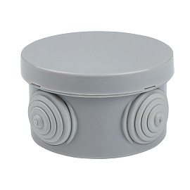 Коробка распаячная с крышкой КМР-040-039 наружная, 85х40, АБС, серая, 4 входа, IP54 EKF PROxima