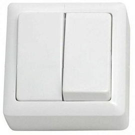 Выключатель двухклавишный открытой установки ВА56-232/VA56-232-B Wessen ХИТ Schneider Electric