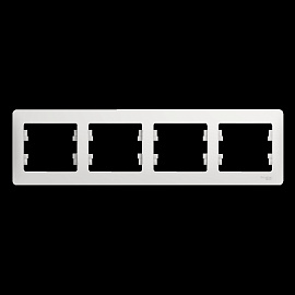 Рамка для розеток и выключателей 4 поста GLOSSA горизонтальная белый GSL000104 Systeme Electric