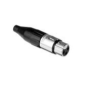 Разъем кабельный XLR (Мама), 3 контакта, Гнездо, штампованные контакты, зажим-крокодил AC3F Amphenol