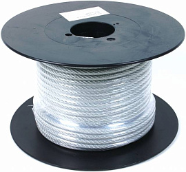 Трос стальной (канат) в оплетке ПВХ  D10/12 мм 6х7+FC (5м)