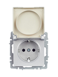 Розетка с з/к/ш с кр. 16А IP20 РСбш10-3-БрА алюминий BRITE BR-R16-16-K47 IEK