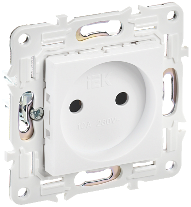 Изображение товара Розетка без заземления без защитных шторок 10А IEK SK-R02W арктический белый