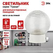 Светильник НБП 01-60-004 с прямым основанием Гранат стекло E27 max 60Вт D150 шар IP20 Б0052008 ЭРА