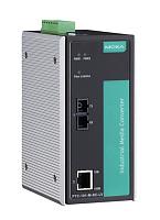 Медиаконвертер Ethernet 10/100BaseT(X) в 100BaseFX (одномодовое оптоволокно, разъемы SC) в металлическом корпусе, питание 24/48 В пост PTC-101-S-SC-LV MOXA