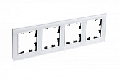 Изображение товара Рамка для розеток и выключателей Atlasdesign Nature 4 поста Systems Electric стекло белый