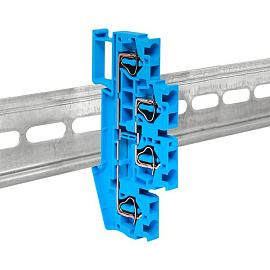 Колодка клеммная самозажимная двойная JXB-ST-4 32А синяя EKF PROxima  plc-jxb-st-4-4-2-blue