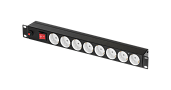 Блок электрических розеток 19" на 8 гнезд, 10 A TLK-RS08MF1-BK TLK