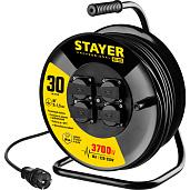 STAYER RX 315, 30 м, 3700 Вт, 4 гнезда, IP44, КГ 3х1.5 мм² удлинитель на катушке 55077-30