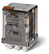 Реле силовое или наконечники Faston 187 (4.8х0.5мм) 3CO 16A контакты AgCdO 220В DC RTI кнопка тест + мех.индикатор 623392200040 / 62.33.9.220.0040 Finder