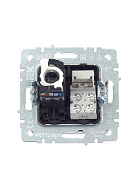 Розетка  двойная RJ11+RJ45 кат.5E РК/Т12-БрА алюминий BRITE  BR-KT20-O-1-K47 IEK