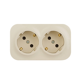 Блок розеточный Quteo 2 x 2К+З со шторками 16A - 250В~ IP20 слоновая кость 782267 Legrand