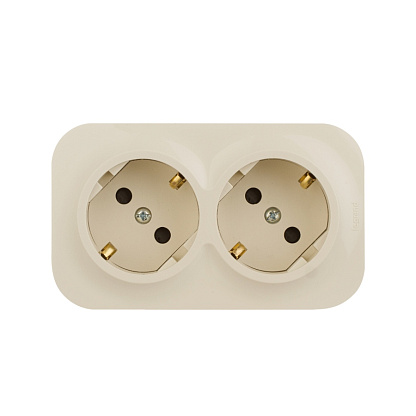 Изображение товара Блок розеточный Quteo 2 x 2К+З со шторками 16A - 250В~ IP20 слоновая кость 782267 Legrand