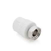 Муфта с накидной гайкой PPR полипропилен 20х1/2", белый, РосТурПласт 10696