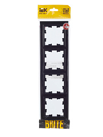 Рамка 4-местная РУ-4-БрЧ черный BR-M42-K02 BRITE  IEK