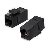 Адаптер проходной формата Keystone RJ45-RJ45 (8p8c) категория 5е неэкранированный черный WRline WR-CA-KJ-8p8c-C5E