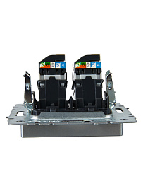Розетка  комп. 2-ая RJ45 кат.5E РК10-2-БрА алюминий BRITE  BR-K20-1-K47 IEK