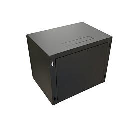Шкаф настенный 19" 12U 650x600х600мм метал. передняя дверь с замком 2 боковые панели черный (RAL 9004) (разобранный) WRline WR-TW-1266-SR-RAL9004