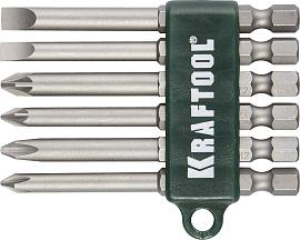 Набор  Биты хвостовик E 1/4", Cr-V, 75мм, 6 предметов KRAFTOOL 26061-H6